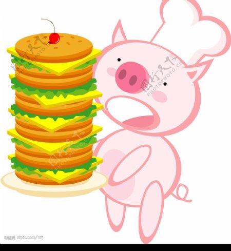超可爱活泼健康卡通小猪系列图片