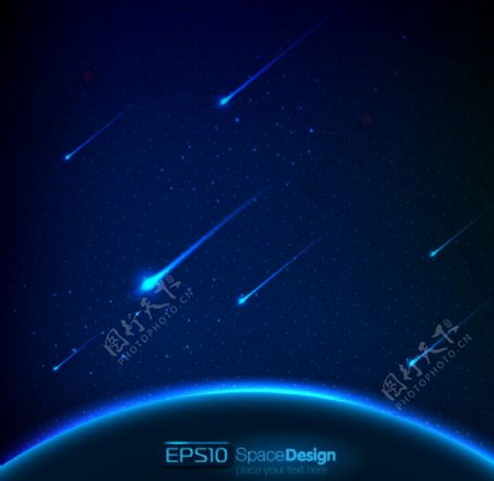梦幻太空流星背景图片