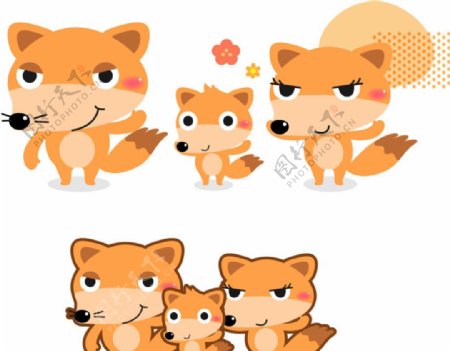 可爱卡通矢量狐狸图片
