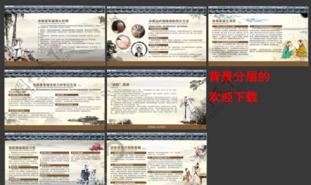 中国风传统医疗展板图片