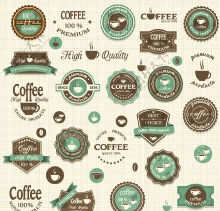 咖啡徽章标签图片