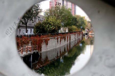 北京护城河秋色图片