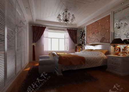 欧式卧室效果图图片