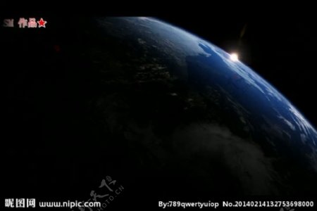 太空太阳地球背景视频
