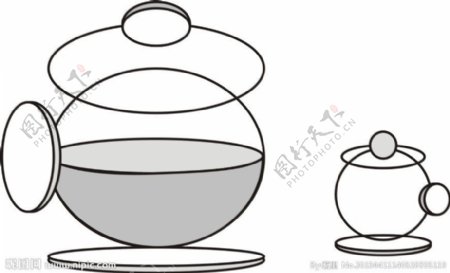 茶壶与杯子图片