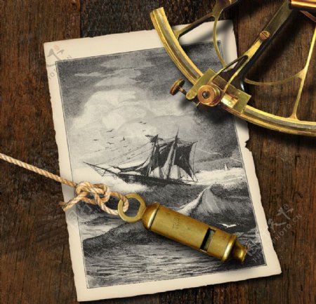怀旧航海工具图片