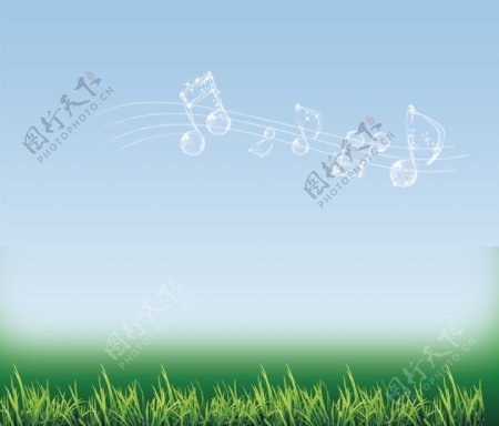 蓝天绿草地音乐图片