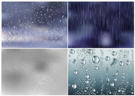 矢量雨水图片