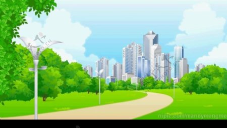 城市绿地公园矢量背景图片