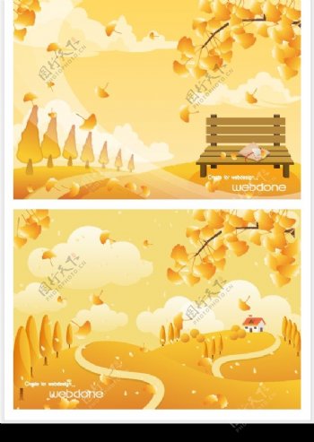 矢量秋季风景系列12图片