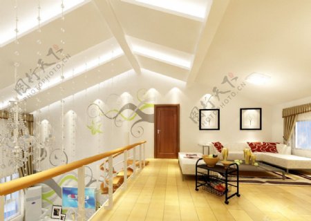 200平复式时尚家居室内二楼客厅设计效果图图片