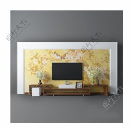新中式电视墙图片