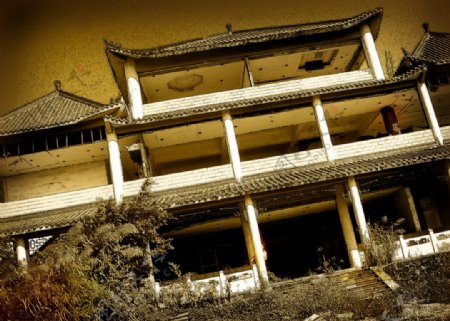 佛山三水森林公园内破旧建筑图片
