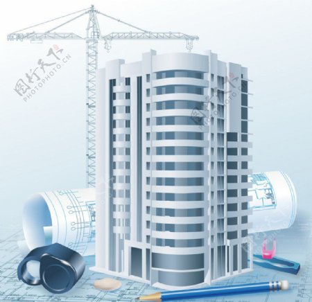 3d城市建筑工程图图片