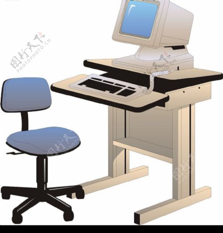电脑办公桌椅图片