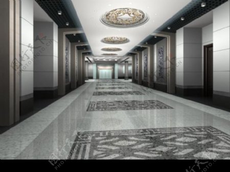 五星级酒店走廊模型贴图全图片
