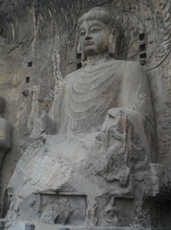 龙门石窟的卢舍那佛像图片