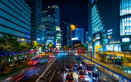 大阪城市夜景图片