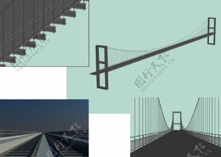 铁索大桥模型图片