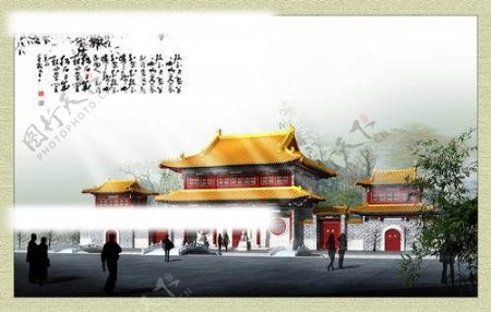 中国古代3D建筑模型图片
