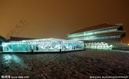 摄影故宫北京夜景图片