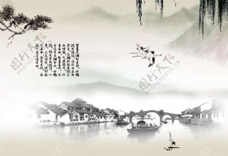 江南风景海报图片
