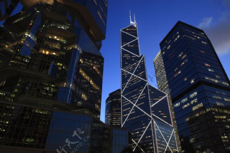 香港中环夜景图片
