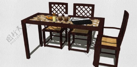中式餐桌和椅子图片