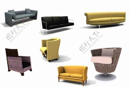 3D模型现代家具沙发图片