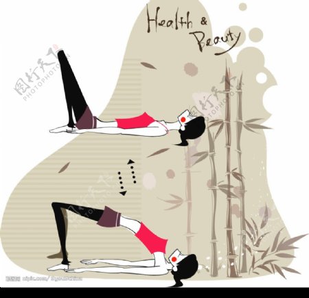 女性体操健康瑜珈美丽图片