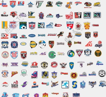 全球2487个足球俱乐部球队标志美国图片