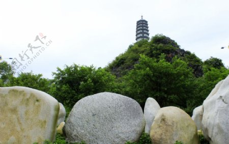 宝塔山公园石图片