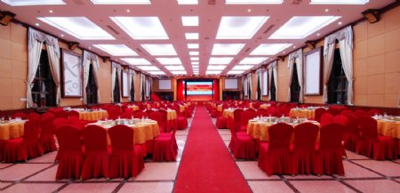 红色宴会大厅图片
