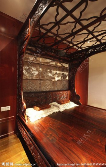 中式古典床图片
