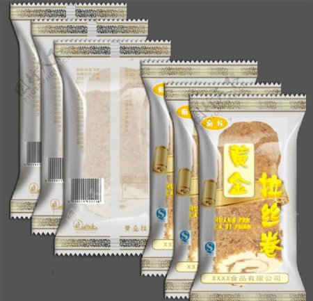 黄金拉丝卷食品包装图片