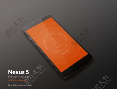 nexus5手机模型PSD图片