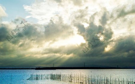 珠海大桥日落图片