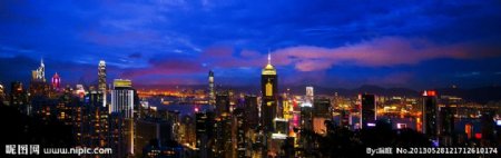 香港夜景全图图片