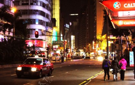 香港夜晚街景图片