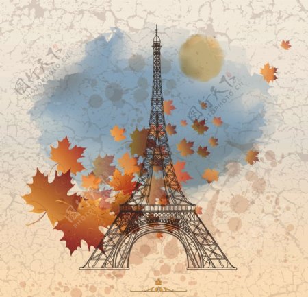 巴黎矢量塔图片