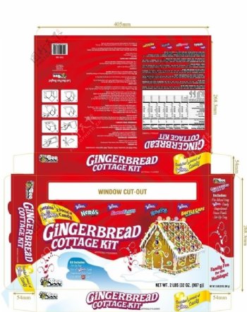 姜饼屋包装彩盒设计图片