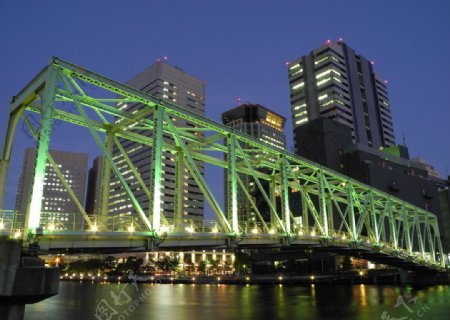 都市桥梁夜景图片