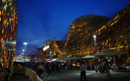 世博会西班牙馆夜景图片
