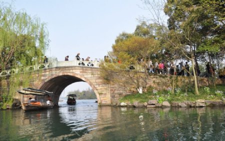 苏堤石桥图片