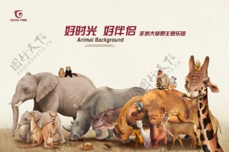 动物非洲大草原海报图片