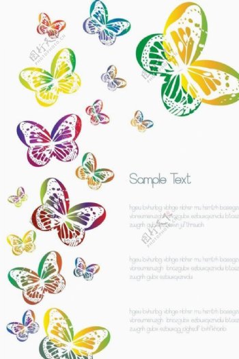 可爱蝴蝶花纹图片