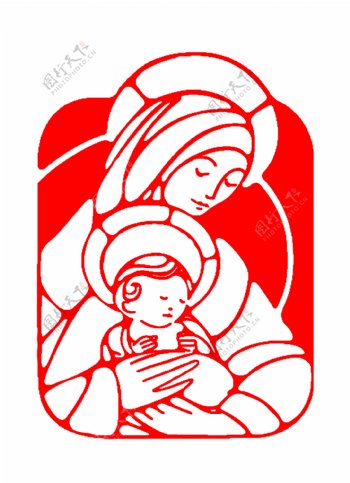 圣母抱耶稣图片
