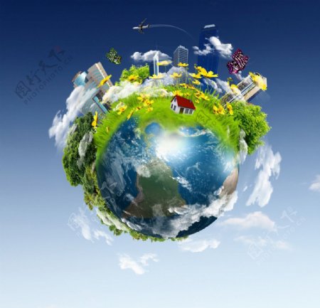 绿色地球生态模型图片