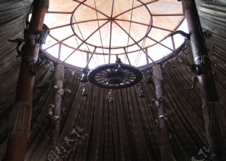 蒙古包的天井天窗图片