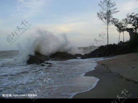 三娘湾海潮图片